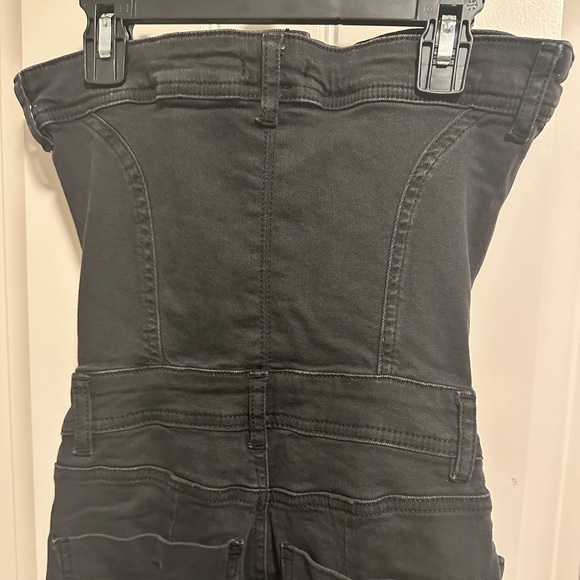 Nasty Gal, 4, body con bandeau black denim jumpsuit (runs small in my opinion) - Picture 6 of 8